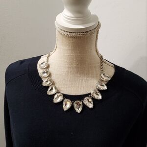 BaubleBar Clear Teardrop Crystal Statement Necklace